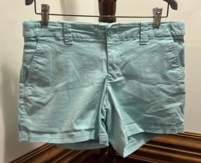 London Jean Womens Shorts Teal Chino Stretch Size 6 Rise 8in 30x4.5in Adjustable - Image 1 of 4