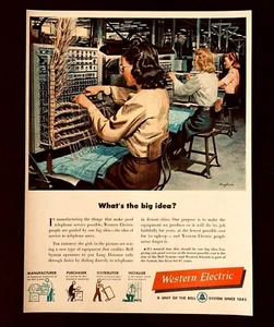 Western Electric Telephone Advertisement 1949 red de cableado para mujeres de colección impreso AD - Imagen 1 de 1