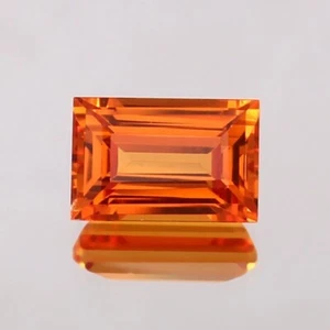 AAA Flawless Ceylon Fanta Orange Sapphire 10x8mm Baguette Cut Gemstone - Picture 1 of 4