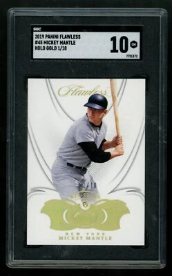 2019 Panini Flawless Mickey Mantle золотой бриллиант 01/10 SGC 10 драгоценных камней как новые все звезды - Изображение 1 из 2