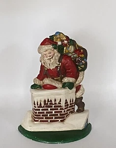 Vintage Midwest Importers Cannon Falls Santa Chimney Doorstop Cast Iron - Picture 1 of 7