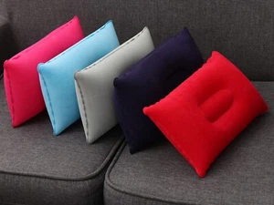 INFLATABLE TRAVEL NECK & HEAD PILLOW PILLOWS FLIGHT REST SLEEP CUSHION SUPPORT - Picture 1 of 72