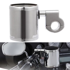 Motorcycle Cup Holder Drink Bottle For Harley Touring 7/8" 1” 1 1/4” Handlebar - Foto 1 di 12