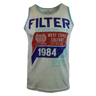 Camiseta sin mangas para hombre FILTER 1984 LA West Coast Born in the City of Angels - mármol azul Foto 1 de 2