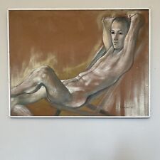 Vintage Mid Century Male Nude Figural Drawing Robert Schmalzried Pittsburgh Art