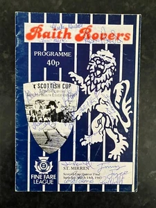 1986/87 Raith Rovers v St Mirren 14/3 15 Autograph's - Picture 1 of 3