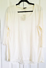 Ann Taylor L Dress Shirt Hi-Lo Cream Off White Size Large Back Slit Nwt