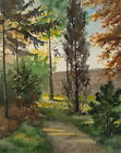 Parking ze ścieżką przez zieloną łąkę z drzewami, 1897, Aq. Nieznany (19 lat)