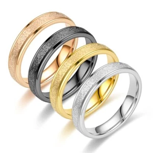 Unisex Stainless Steel Punk Hip-Hop Ring Edgy Band Gothic Jewelry frosted Rings - Picture 1 of 10