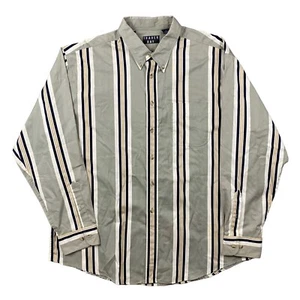 Vintage 90s Trader Bay Mens Colorful Striped Cotton Button Shirt Men’s Size XL - Picture 1 of 13