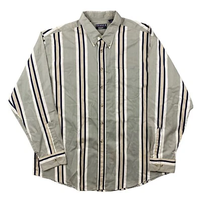 Vintage 90s Trader Bay Mens Colorful Striped Cotton Button Shirt Men’s Size XL - Image 1 of 4