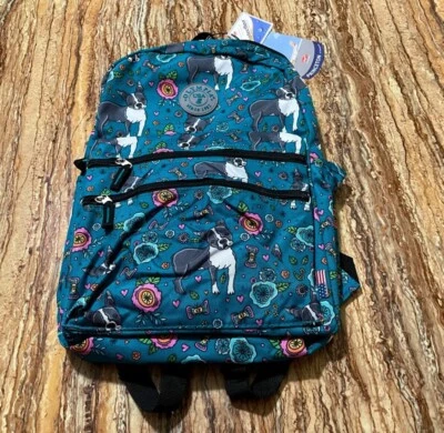 Mochila Olympia EE. UU. Verde azulado Princeton auténtica resistente al agua mochila con estampado de perro Foto 1 de 4