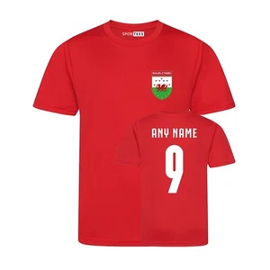 Sportees Retro Personalised Kids Red Wales Style Home Football Shirt Boys, Girls - Picture 1 of 4