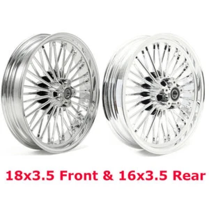 18X3.5 16X3.5 Fat Spoke Wheels Rims for Harley Softail Heritage Classic FLSTC - Picture 1 of 12