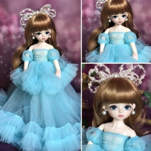 1/6 BJD Doll Moveable Jointed Body 30cm Girl Doll + Full Set Outfits Face Makeup - Picture 1 of 8