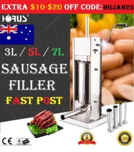 3L/5L/7/10L Sausage Filler Stuffer Stainless Steel Speed Adjustable Salami Maker - Picture 1 of 16