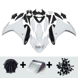 White Black Fairing Kit for Yamaha FZ6R 2009 2010 09 10 ABS Motorbike Fairings - Picture 1 of 11