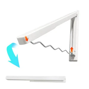 Indoor Folding Clothes Hanger Cloth Drying Rack Retractable Wall Mount Hanger - Picture 1 of 11