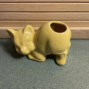 Vintage Pflanzgefäß gelbe Katze - Bild 1 von 6