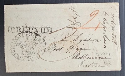 Capa rara 1852 África do Sul CD Algoa Bay-Melbourne com carta Gold Rush - Imagem 1 de 4