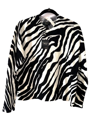 Suéter Charter Club Nuevo con Etiquetas Talla S Grande 100% Cachemira Estampado Cebra 2 Capas F31 Foto 1 de 4
