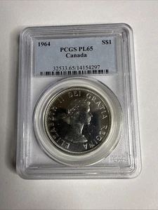 Canada 1964 $1 Silver Dollar PCGS PL 65 Proof like | Beautiful Coin* A9 - Picture 1 of 4
