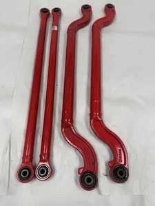 4-2018-21 POLARIS RZR XP TURBO “S” RADIUS RODS LOWER HIGH CLEARANCE RED RR616 - Picture 1 of 7