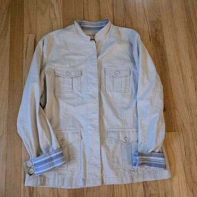 Chaqueta para mujer Jamaica Bay ligera beige caqui algodón talla mediana Foto 1 de 4