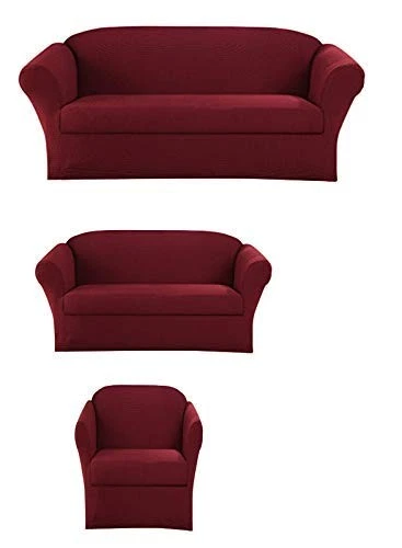 3-Piece Couch Cover Set, Sofa, Loveseat, and Arm Chair Slipcovers, Form fit S... - Image 1 of 1