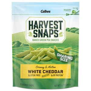 Calbee Harvest Snaps White Cheddar Baked Green Pea Snacks Sharing Size 8.5 oz - Picture 1 of 6