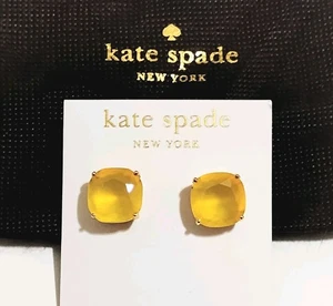 Kate Spade NY Yellow Gumdrop Stud Earrings Large Pierced Chunky Gold Tone - Picture 1 of 6