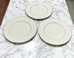 6 Lenox Jacquard Gold geprägt Speiseteller Made in USA wunderschön! NEU - Bild 1 von 15