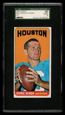 1965 Topps Set-Break # 69 - George Blanda SGC 4 VG/EX - Image 1 of 3