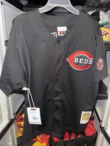 Ken Griffey Jr Mitchell & Ness Cincinnati Reds Black BP Jersey - Picture 1 of 9