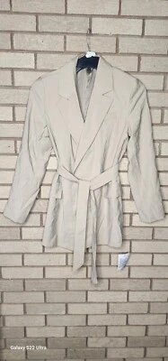 TOPSHOP Beige Women's Jacket with Buttons and a Belt on the waist Size 6  - Imagem 1 de 4