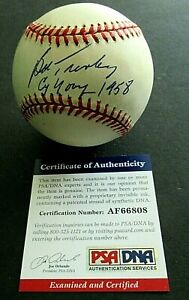 PSA/DNA AUTHENTICATED  AUTOGRAPHED BOB TURLEY INSCRIBED CY YOUNG 1958 RARE!!!