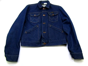VTG Wrangler No-Fault Denim Jacket Mens 38 Button Down Trucker 74126NV Western - Picture 1 of 13