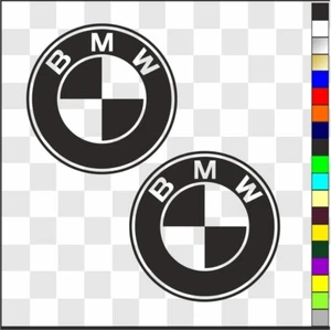 BMW x 2 stickers decals badges logos quad laptop etc. various sizes/colours - Picture 1 of 4