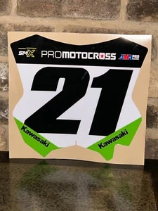 JASON ANDERSON #21 FRONT NUMBER PLATE DECAL REPLICA SUPERCROSS GRAPHIC KAWASAKI - Picture 1 of 2