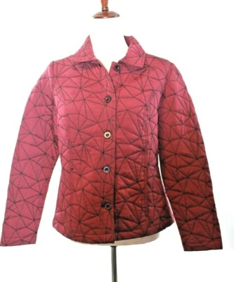 Chicos Embroidered Quilted Jacket Women’s S/0 Red & Black Colorful Retro Pockets - Image 1 of 4