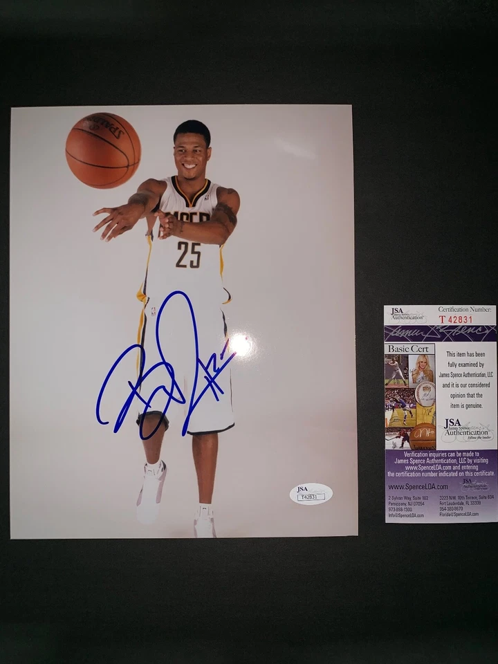 FOTO 8X10 FIRMADA POR BRANDON RUSH INDIANA PACERS NBA CON CERTIFICADO DE AUTENTICIDAD JSA Foto 1 de 1