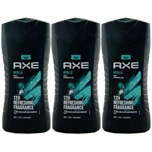Axe Duschgel APOLLO 3 x 250ml 12H Refreshing 3in1 Körper - Haare - Gesicht - Bild 1 von 2