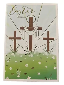Easter Greeting Card- Easter Blessings- Religious Cross - Foto 1 di 4
