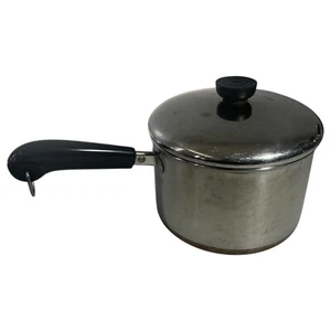 Olla para salsa con fondo de cobre Revere Ware de 3 cuartos (Clinton, ILL) y tapa - Imagen 1 de 5