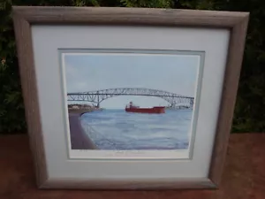 Blue Water Bridge - Arco dell'amicizia 9 x 7 stampa incorniciata di Jim Clary 495/1000 - Foto 1 di 7