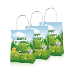 12PCS Jungle Animal Paper Loot Lolly Bags Party Supplies Kids Birthday Favour - Picture 1 of 2