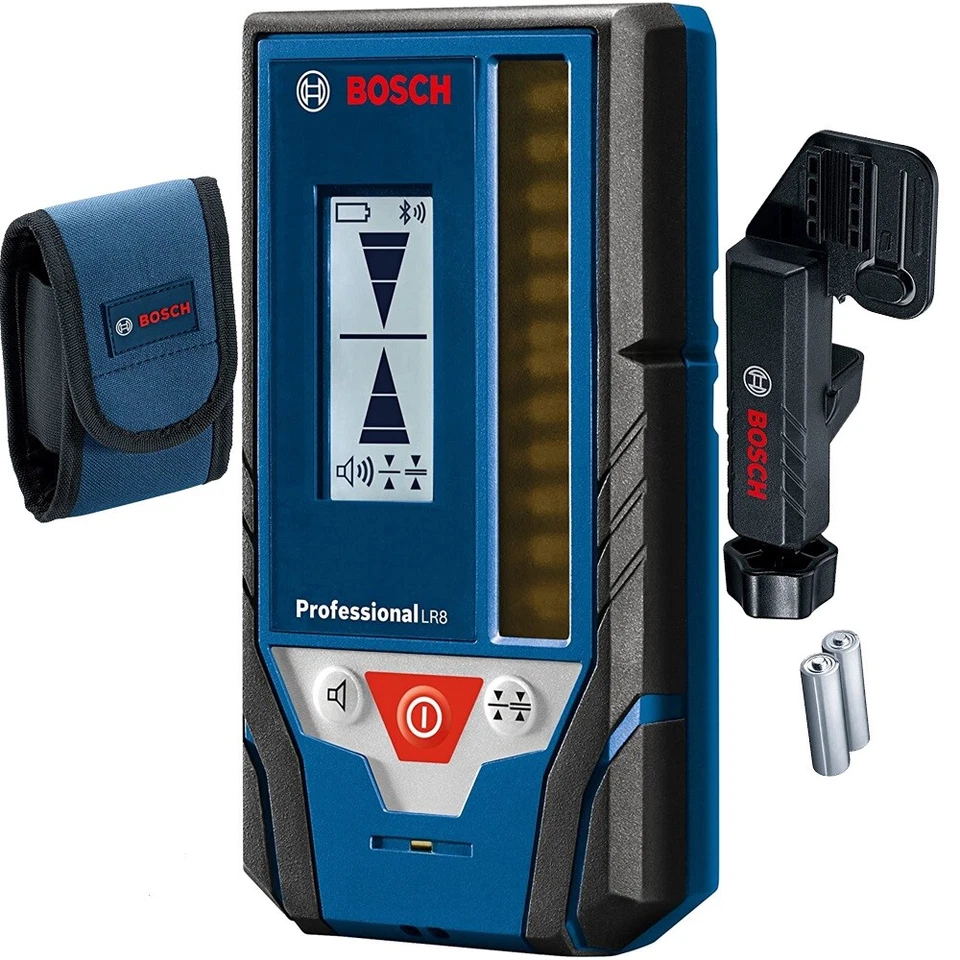 Receptor láser Bosch LR8 línea roja y verde con abrazadera de varilla compatible con GLL3-330CG Foto 1 de 1