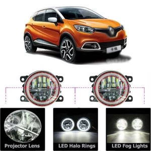 LED Fog Light Kit Angel Eye Ring DRL Daytime Running Lamp Fit For Renault Captur - Picture 1 of 10