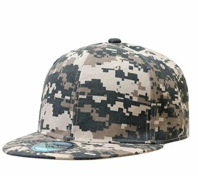 Gorra de béisbol Snapback clásica estilo hip hop ala plana sombrero en blanco camuflaje digital Foto 1 de 3
