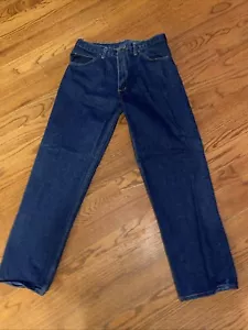 Union Line blaue Jeans 34 x 30 hergestellt in den USA 100 % Baumwolle Arbeit Farm Ranch Freizeitausrüstung - Bild 1 von 15